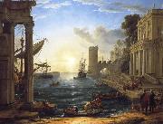 Claude Lorrain Seaport with the Embarkation of the Queen of Sheba painting